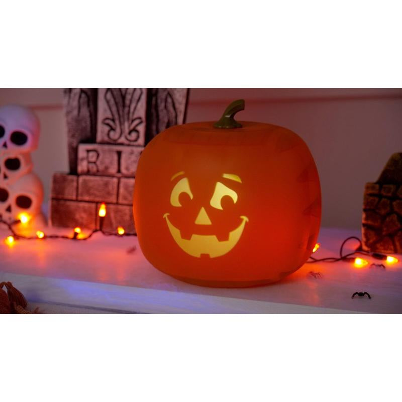 ANIMAT3D Blink Tech Jabberin' Jack Talking Animated Pumpkin with 8 Inch Screen and Built-In LED Light Array Projector + Speaker Includes 40 Minutes of Content
