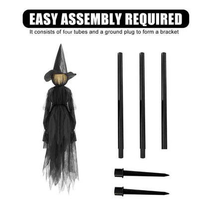 Set of 3 Light-Up Witches – Sound-Activated Halloween Yard Decoration