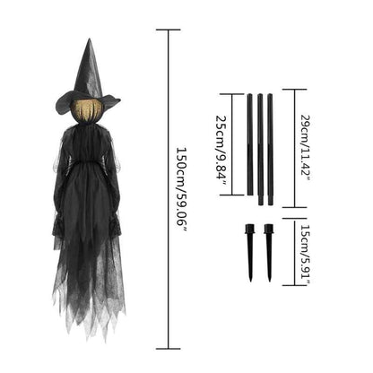 Set of 3 Light-Up Witches – Sound-Activated Halloween Yard Decoration