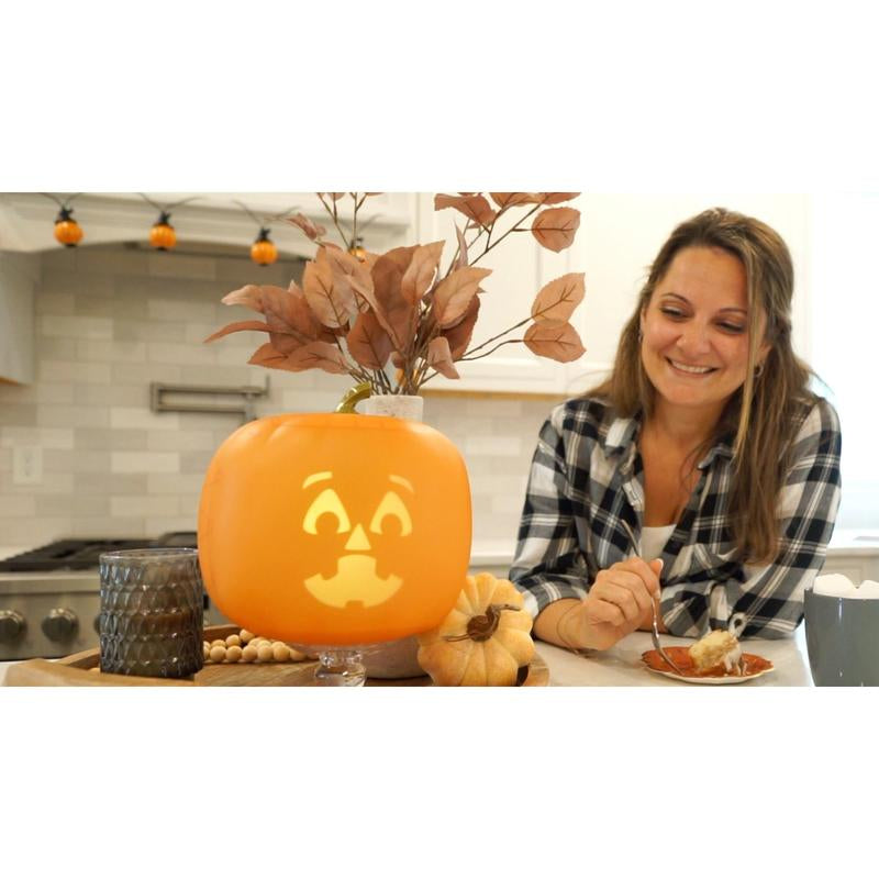 ANIMAT3D Blink Tech Jabberin' Jack Talking Animated Pumpkin with 8 Inch Screen and Built-In LED Light Array Projector + Speaker Includes 40 Minutes of Content