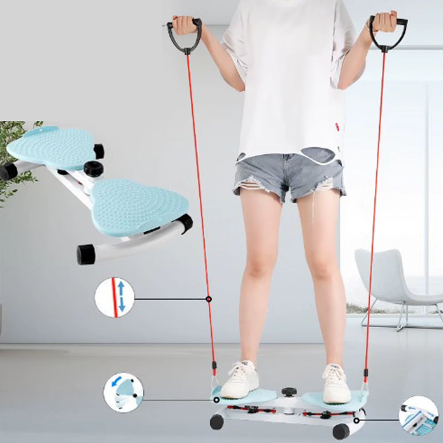 Waist Twisting Board Waist Twisting Fitness Tool Standing Abdomen Exercise Board for Women Female Foot Massage Weight Loss Blue