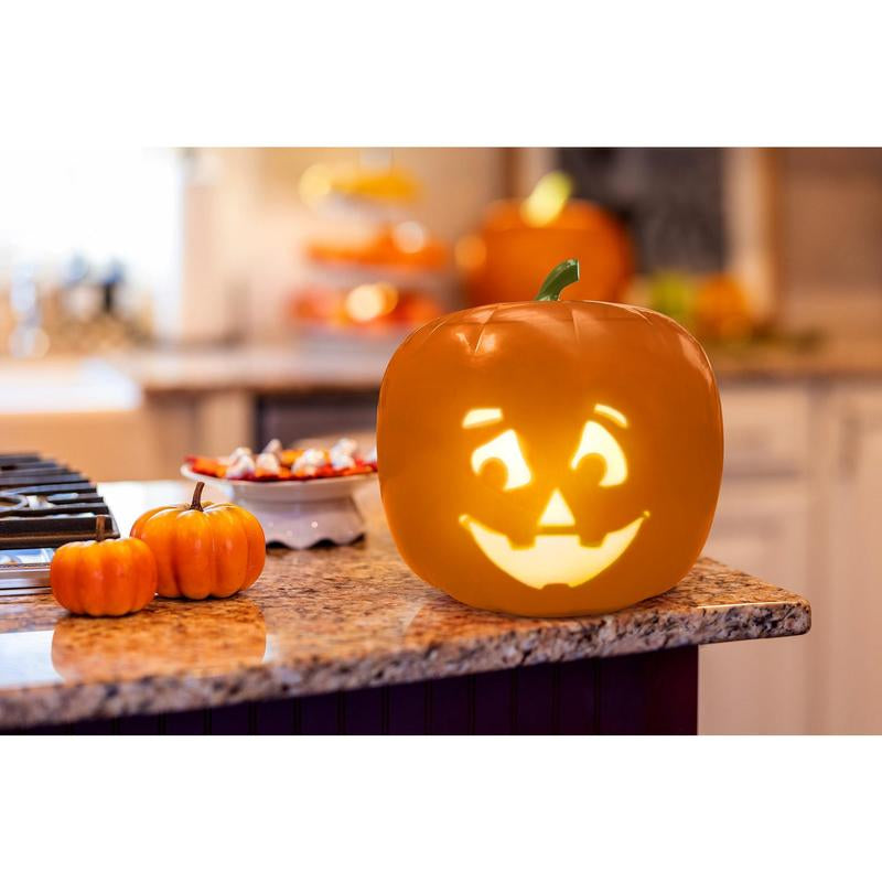ANIMAT3D Blink Tech Jabberin' Jack Talking Animated Pumpkin with 8 Inch Screen and Built-In LED Light Array Projector + Speaker Includes 40 Minutes of Content