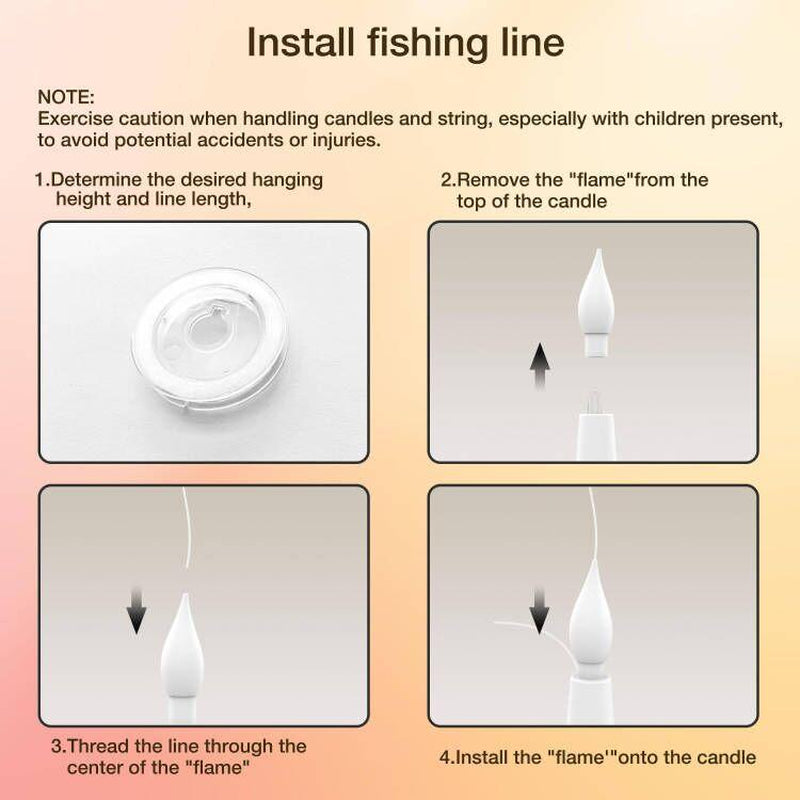 Flameless Candles with Magic Wand Remote for Christmas Decor, 6.6" Floating Candles Battery Operated Hanging Window Candles, Flickering Electric LED Candle for Christmas Halloween Decorations